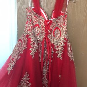 Red fancy dress for a wedding or prom